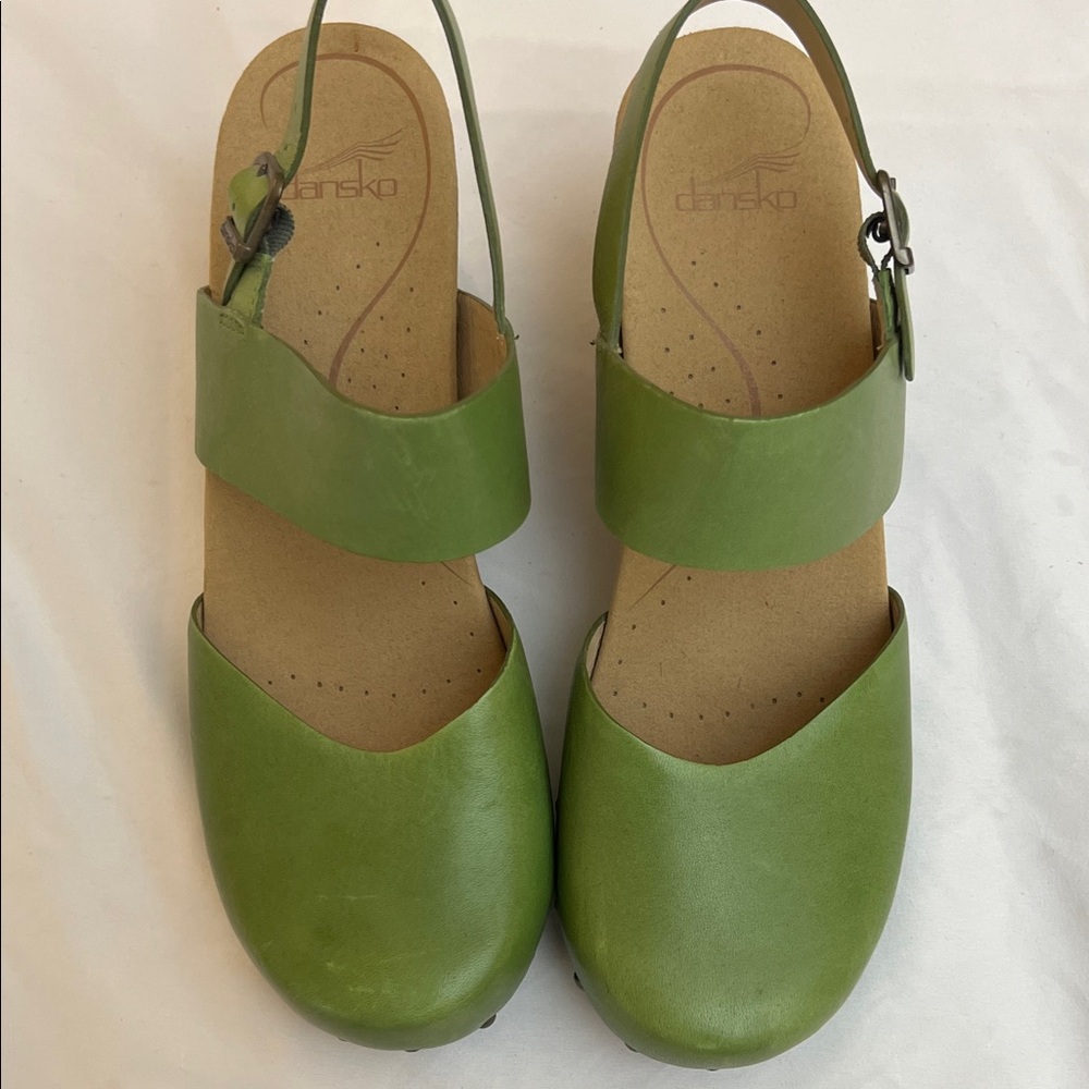 Dansko Green Leather Mules for Women